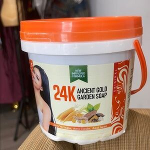 24K Ancient Gold Garden Soap with Orange Lid